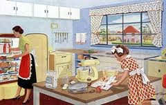 Helping in the Ideal Fifties Kitchen