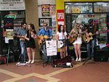 Buskers in Peel Street