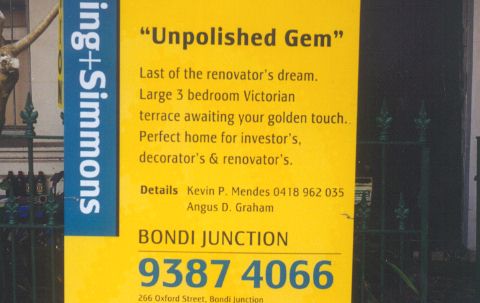 Real Estate Agent Sign Bondi Junction Apostrophe Error