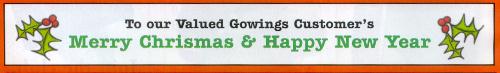Merry Christmas Gowings Customers - apostrophe error