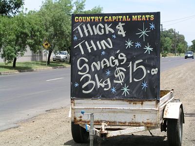 Sausages Snags Tamworth NSW - apostrophe error